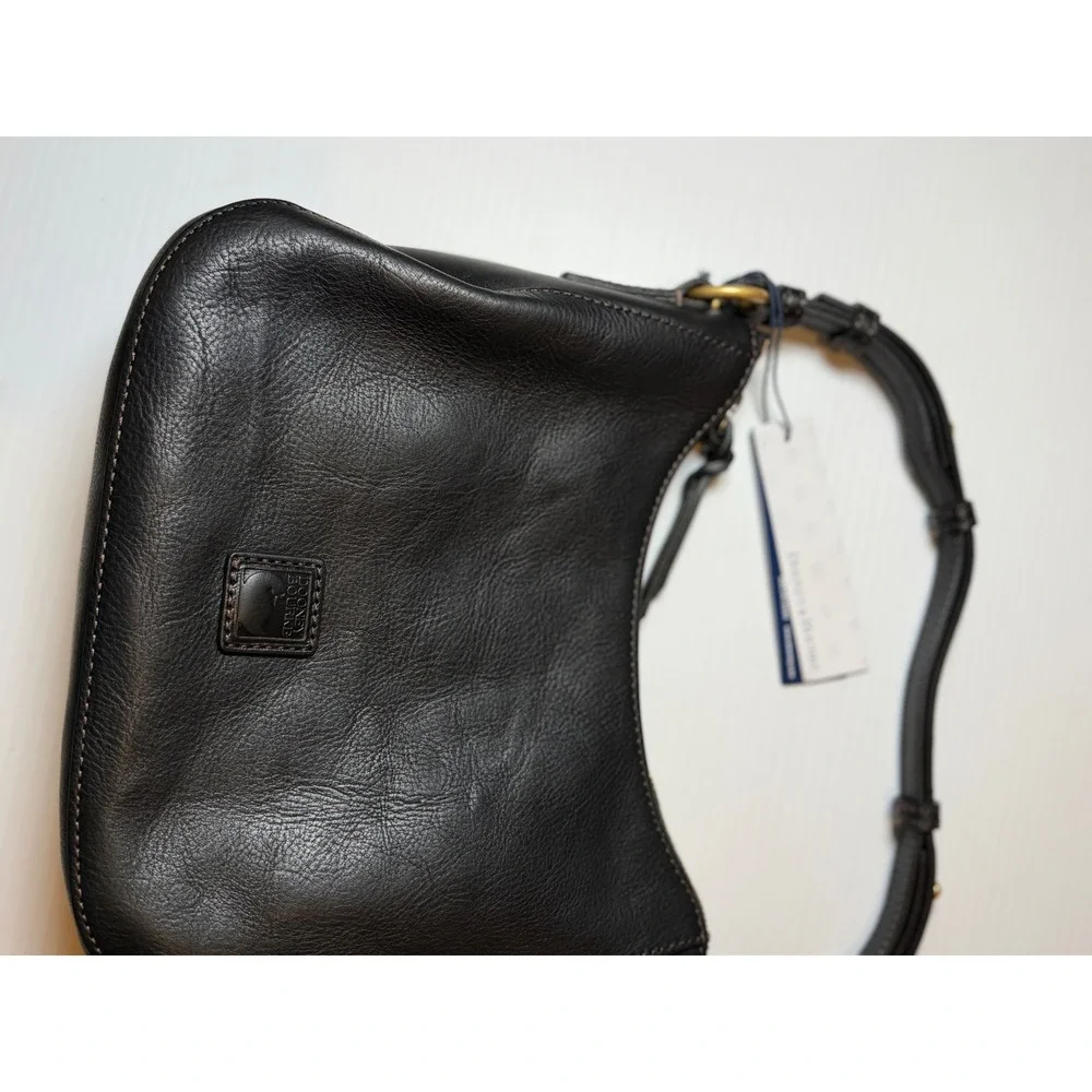Dooney & Bourke Florentine Leather Small Kiley Hobo Bag Black Gold Hardware NWT